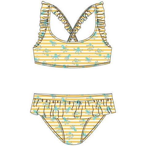 Woody Bikini Octopus Gele Strepen Nuit De Folie