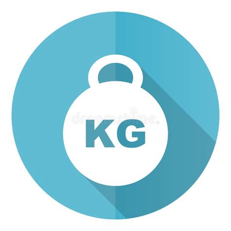 Kilogram Blue Round Flat Design Vector Icon Isolated On White