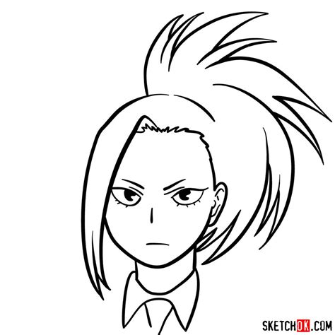 How To Draw Momo Yaoyorozus Face Sketchok