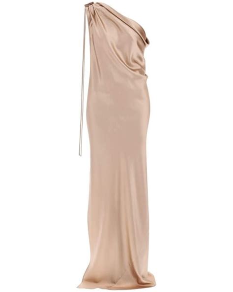 Max Mara Silk Satin Opera Dress In Natural Lyst