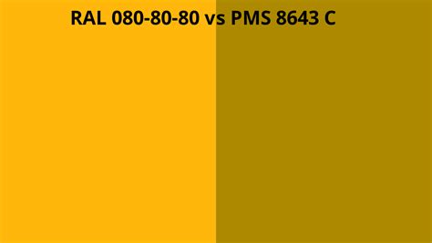 Ral 080 80 80 Vs Pms 8643 C Ral Colour Chart Uk