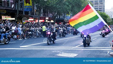 Sydney Australia March 2 2019 Dykes On Bikes Leading The Mardi Gras 2019 Parade Editorial