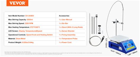 Vevor Magnetic Stirrer Hot Plate Max F C Hot Plate Stirrer Rpm Vevor Au