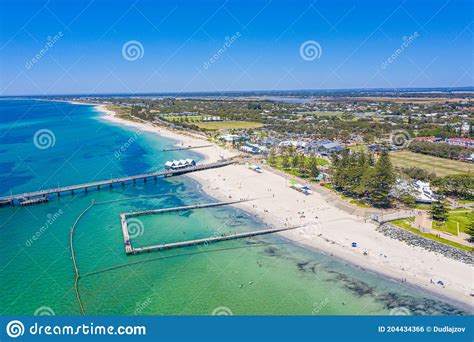 Aerial View of a Beach in Busselton, Australia Stock Photo - Image of ...