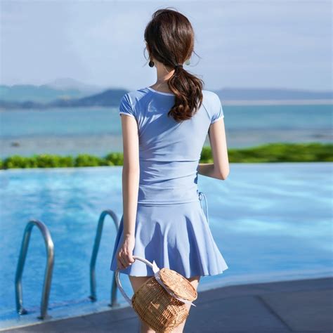 YIHE Ready stock swimming suit woman 泳衣女 bikini beachwear kid swimming suit girl blue swimming