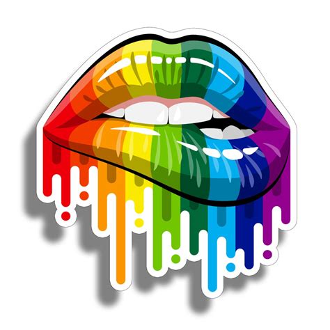 Rainbow Lips Sticker Gay Pride LOVE LGBT Sexy Mouth Cup Cooler Laptop Tablet Tumbler Car Truck