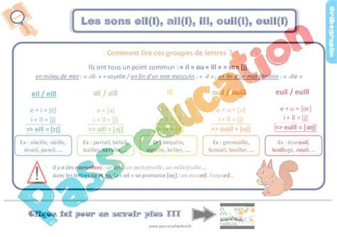 Evaluation Et Bilan Au Ce2 Sur Les Sons Eil L Ail L Ill Ouil L