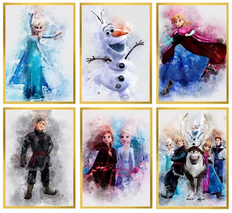 Buy Frozen Wall Decor Posters For Girls Room Unframed Set Of 6 Prints