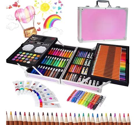 Kit Dibujo Niño 145 Piezas En Maleta Aluminio Doble Piso Cuotas sin