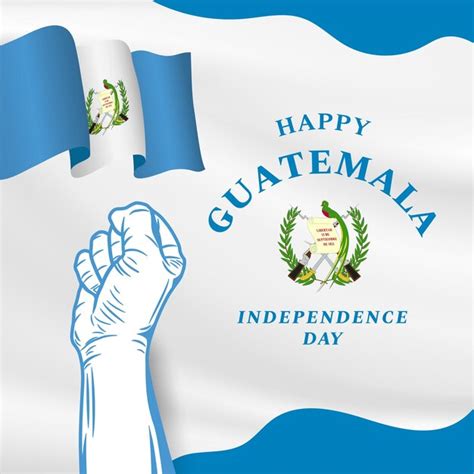 Premium Vector Square Banner Illustration Of Guatemala Independence