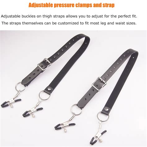 Labia Spreader Straps With Clamps Clip Onto Clitoris Spread Pussy Open Vagina Stimulator Adult