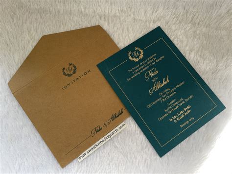 Premium Single invitation card with cover – Swastik Cards