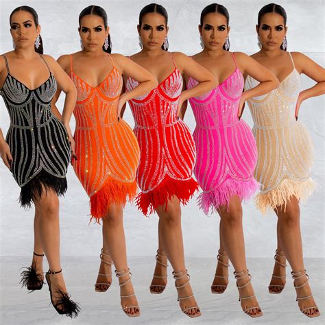 Chest Wrapping Hot Drill Dress