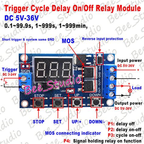 DC 5V 12V 24V LED Display Cycle Timer Delay Switch Turn Off On Time