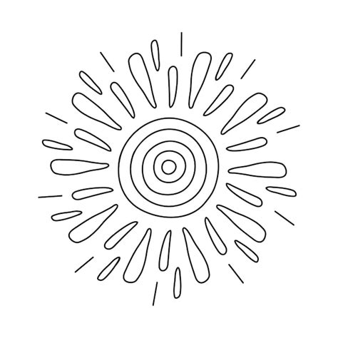 Premium Vector Hand Drawn The Sun Isolated On A White Background