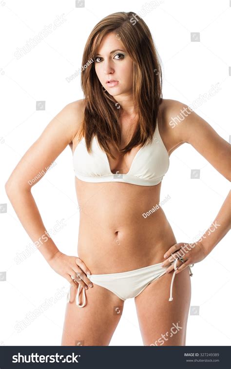 Model Poses Wearing White Bikini Stock Photo 327249389 Shutterstock