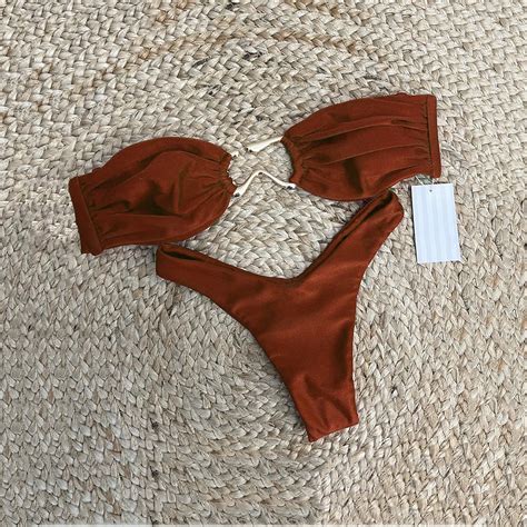 Bandeau Bikini Sexy Women Swimsuit Female Swimwear Bikini Set Push Up Swimming Suit Solid