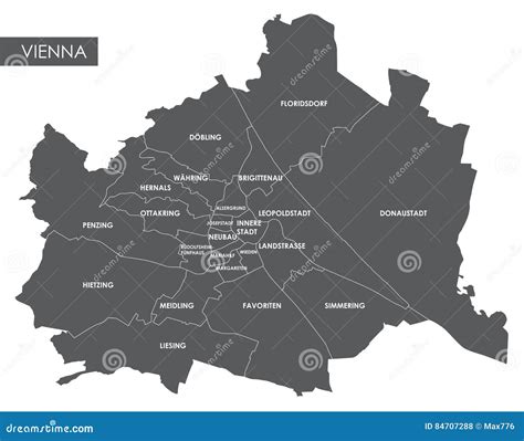 Vector map Vienna district stock vector. Illustration of guidebook ...