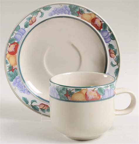 Sangria Flat Cup Saucer Set By Tienshan Replacements Ltd