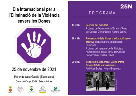 25 de novembre Dia internacional per a l eliminació de la violència