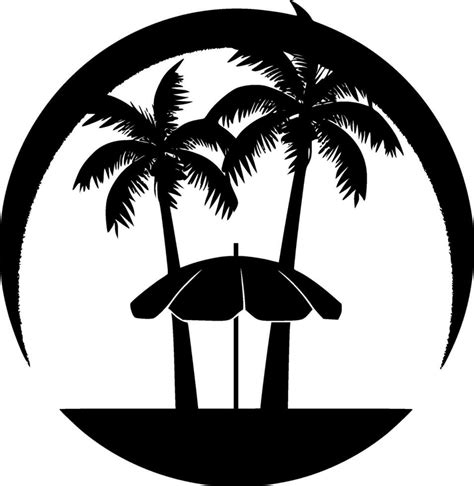 Beach Black And White Vector Illustration 34801336 Vector Art At Vecteezy