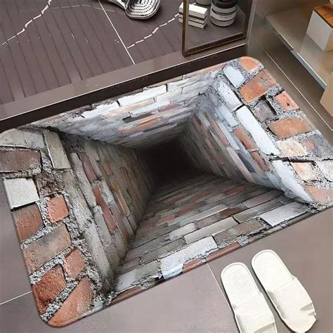 Amazon.com: 3D Optical Illusion Rugs-Thrilling Experience, Square Low Pile Synthetic Door Mat