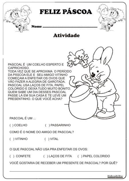 Texto Sobre A Pascoa 2 Ano Fundamental - Atividades para o Ensino Fundamental – Páscoa | Texto sobre a pascoa ...