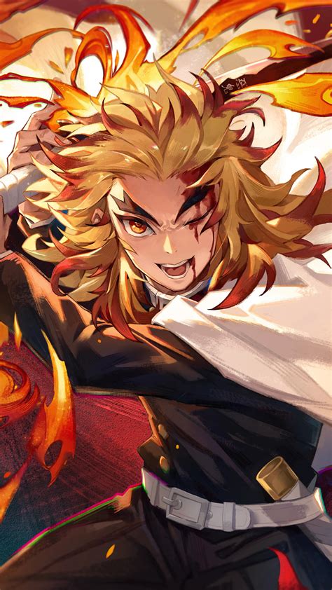 🔥 Free Download Kyojuro Rengoku Demon Slayer 4k Phone Iphone Wallpaper