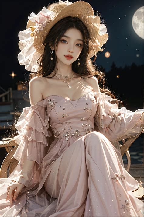 Dress Fashi Girl Red Lips Mature Female Seaart Ai