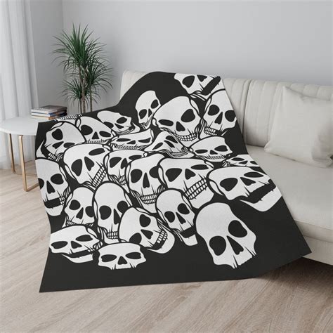 Skull Black Sherpa Blanket Sold By Frisbee Kakalina Sku 3946584