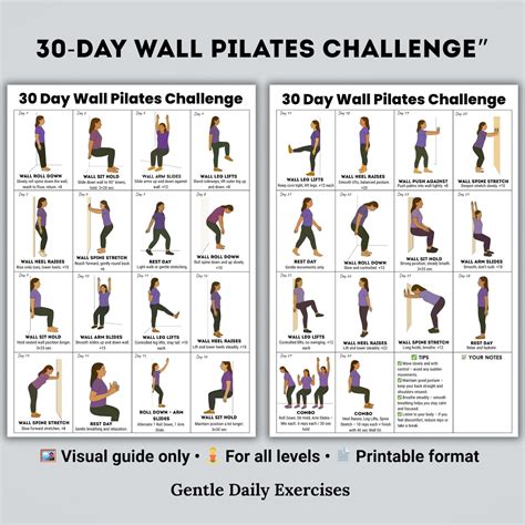 28 day wall pilates challenge free printable 1
