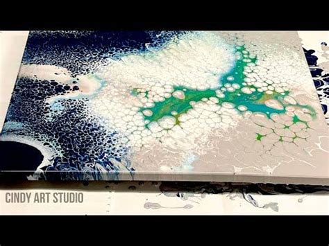 Acrylic Pour W Pearl Cells Fluid Art Pearl Pour W Satin Enamel