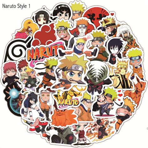 Pack of 25 or 50 Vinyl Naruto Stickers Die Cut Decal Set | Etsy