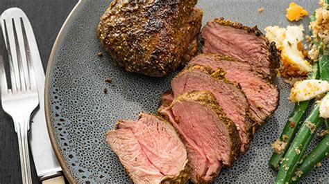 Lamb Rump With Moroccan Dukkah And Beans With Herb Crumb Topping