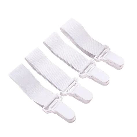 4pcs Bed Sheet Fasteners Suspenders Gripper Elastic Straps Clips for Various Bed Sheets Mattress ...