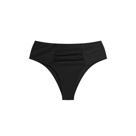 Bikini Bottom With Front Shirred Details In Black 6 99 Celestino