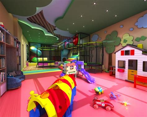 Zona de juegos para que los niños jueguen en casa hotel y apartamentos