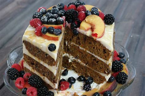 Naked Carrot Cake With Chocolate Caramel Fresh Fruit Recipe Akron Ohio Moms
