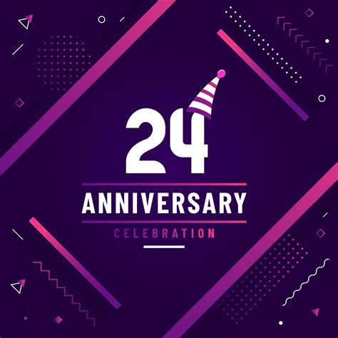 24 Years Anniversary Greetings Card 24 Anniversary Celebration
