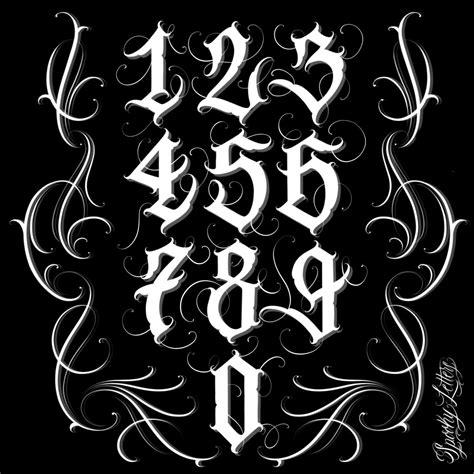 Elegant Gothic Number Art