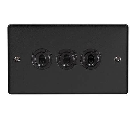 Carlisle Brass Eurolite Enhance Decorative 3 Gang 10 Amp 2 Way Toggle Switch Matt Black Ent3swmbb