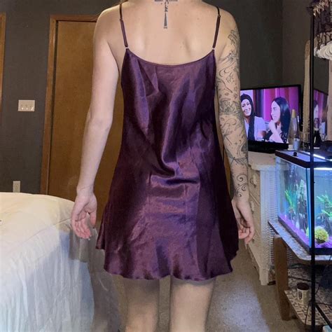 Maroon Mauve Silk Slip Dress Lingerie So Comfortable Depop
