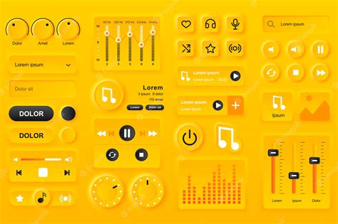 Premium Vector User Interface Elements For Music Player Mobile App