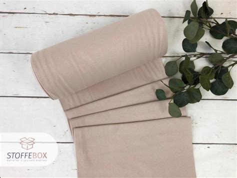 Bündchen Stoff Uni hellsand nude 35cm Schlauchware Öko Tex 100 StoffeBox de Stoffe und