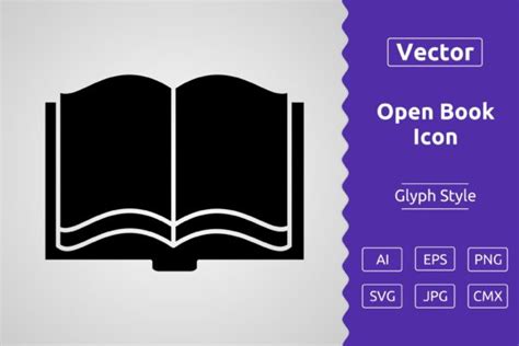 Vector Open Book Glyph Icon Graphic By Muhammad Atiq Creative Fabrica