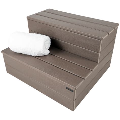 Heavy Duty Hot Tub Steps Espresso Brown DENKOE