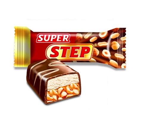 Конфеты шоколадные Super Step (Супер Степ) нуга, карамель, орех 1 ...