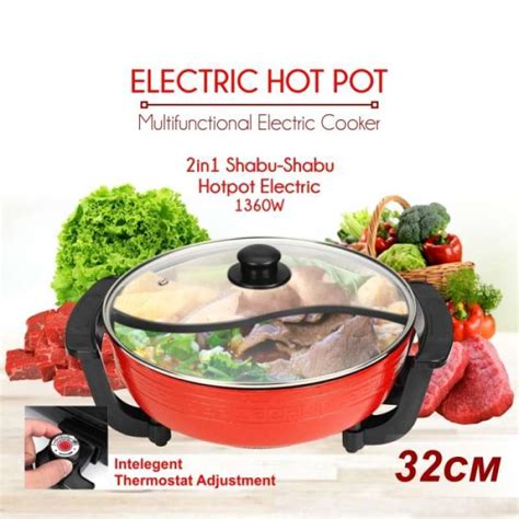 Jual Original Hotpot Panci Electrical Elektrik Shabu Sukiyaki Grill Double Hot Pot Di Seller