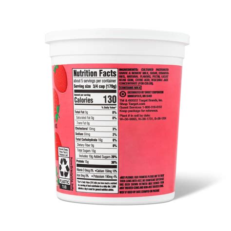 Strawberry Blended Greek Nonfat Yogurt 32oz Good And Gather 32 Oz Shipt