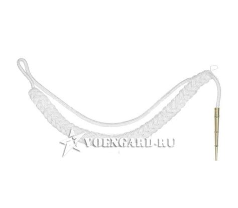 Аксельбант солдатский, кадетский с 1-м наконечником, металлизированная ...